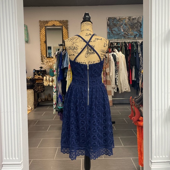 Navy Guess Lace Summer Dress - Picture 3 of 3